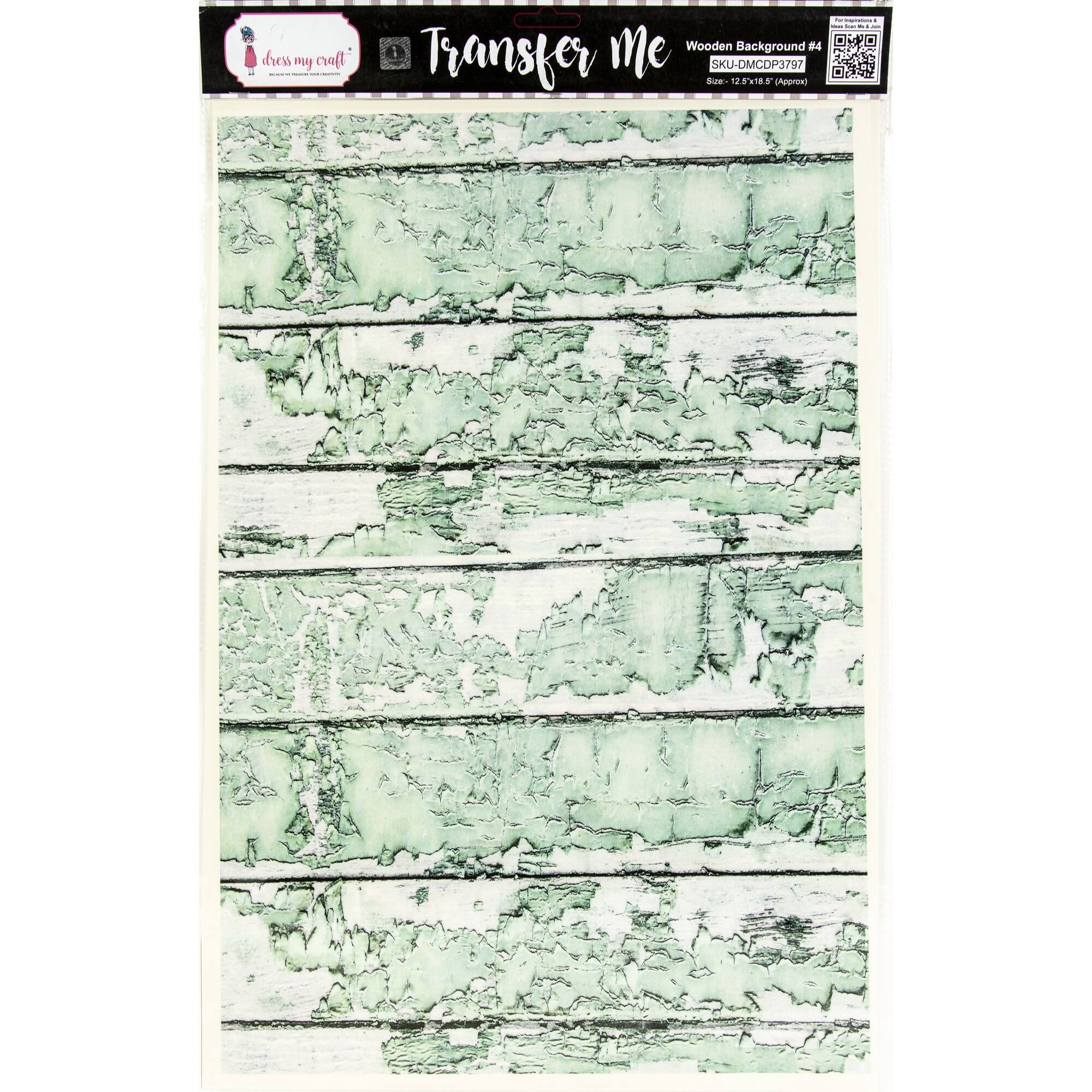 Dress My Craft Transfer Me Sheet 12.5"X18.5"-Wood Background #4